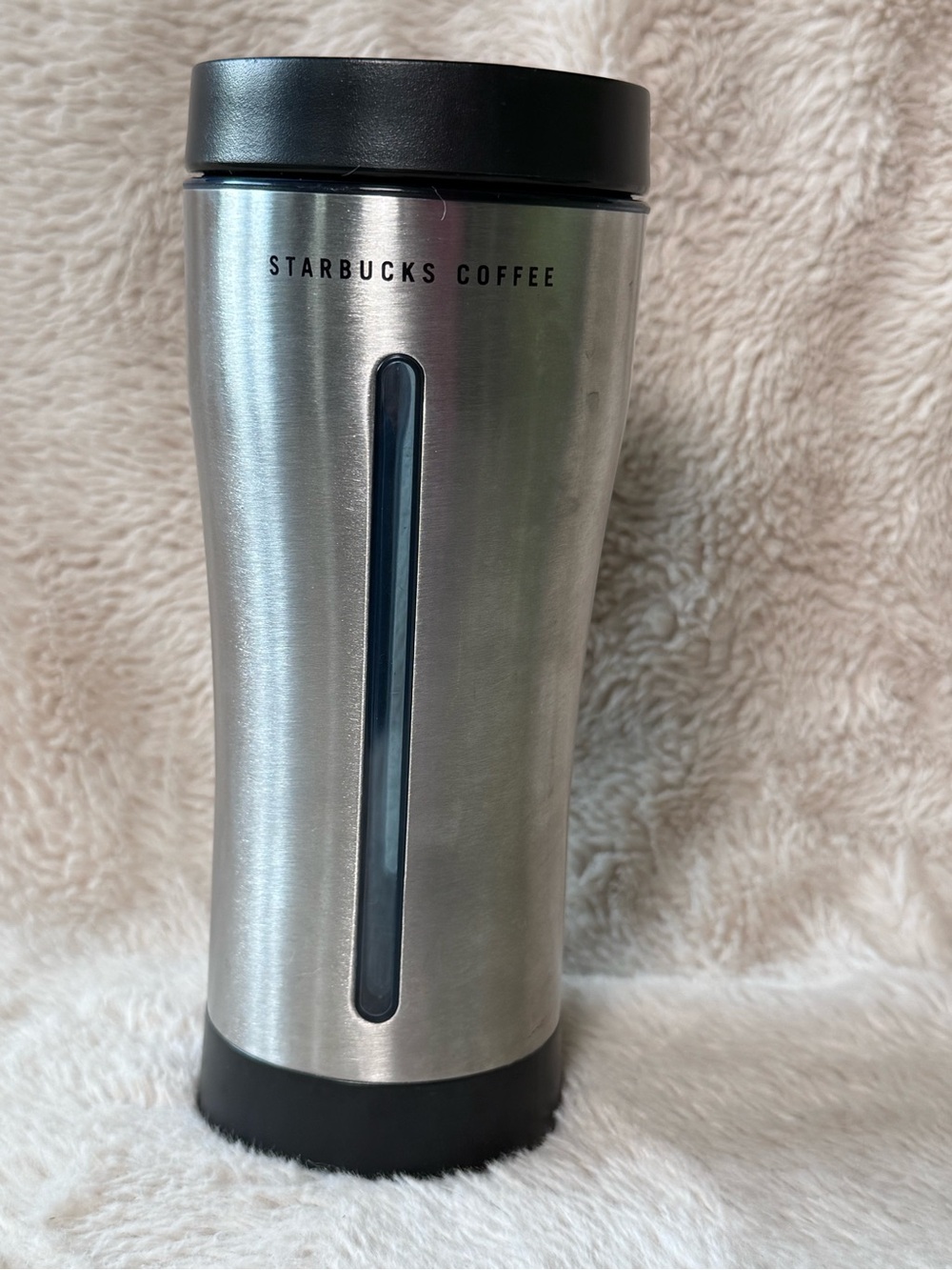 Starbucks 2005 Silver Stainless Steel Tumbler Travel Mug w/ Window 16 oz